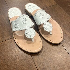 Jack Rogers White Leather Sandals